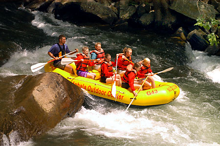 Whitewater rafting for families